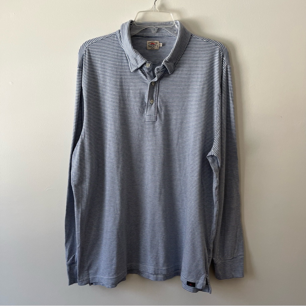 Men's Faherty Long Sleeve Shirt Xl